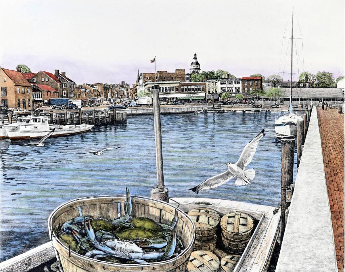 Annapolis City Dock painting by Neil Harpe